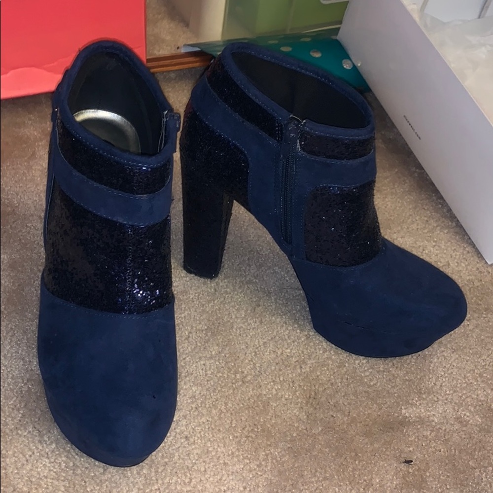 G by guess platform glitter ankle boots